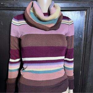 Vintage GAP Multicolor Striped Cowl Neck Sweater
